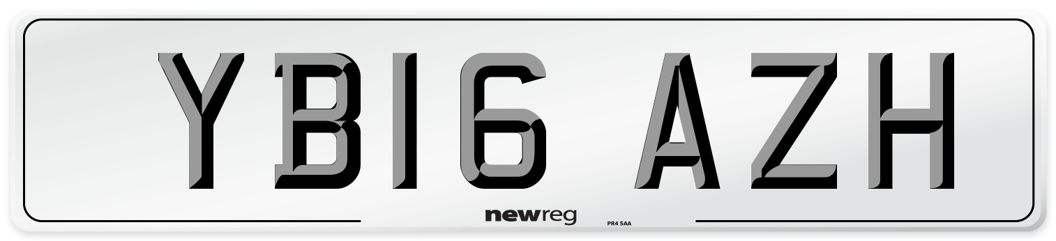 YB16 AZH Number Plate from New Reg